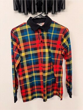 Hanna Andersson Long-Sleeve Plaid Polo - Red, Blue, Yellow, Black